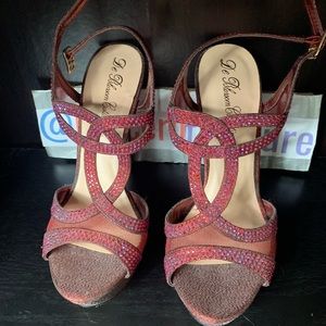 Burgundy sparkle bedazzled heels ( pumps )